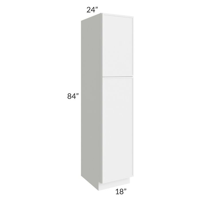 RTA Portland White 18" x 84" Wall Pantry Cabinet with 1 Decorative Panel and 3 Roll Out Trays
