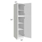 RTA Portland White 18" x 84" Wall Pantry Cabinet with 1 Decorative Panel and 3 Roll Out Trays