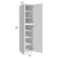 RTA Portland White 18" x 90" Wall Pantry Cabinet with 1 Roll Out Tray