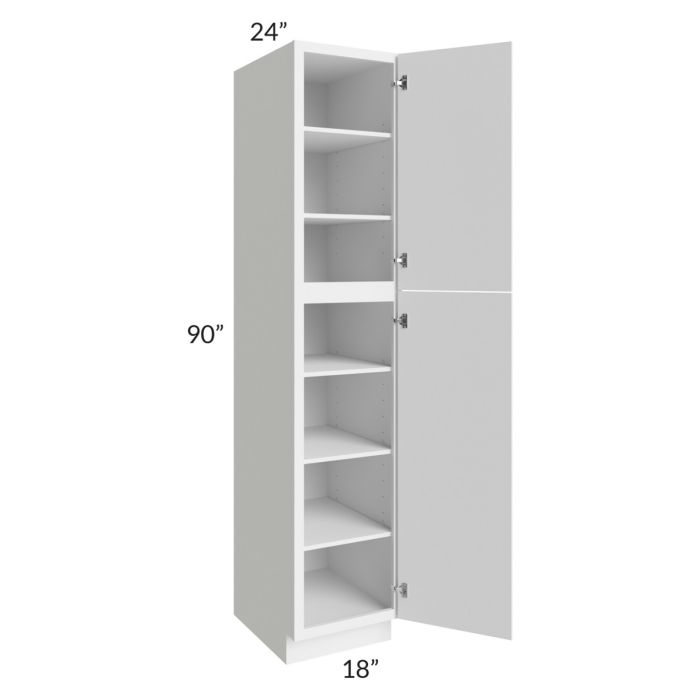 RTA Portland White 18" x 90" Wall Pantry Cabinet with 2 Decorative Panels