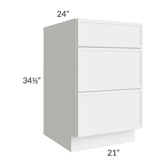 RTA Portland White 21" Drawer Base Cabinet with 1 Decorative End Panel
