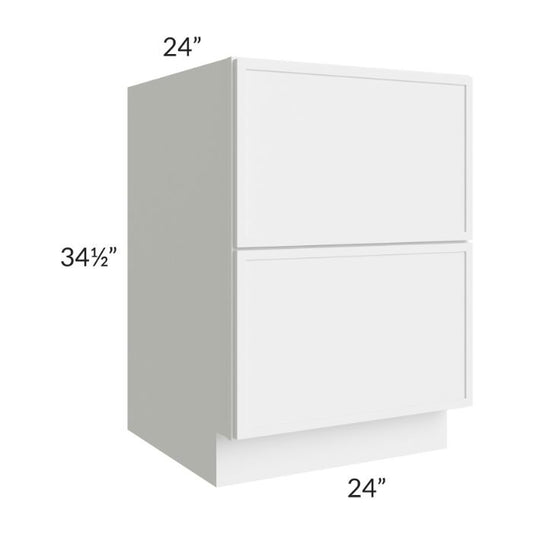 RTA Portland White 24" 2-Drawer Base Cabinet