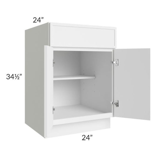 RTA Portland White 24" Base Cabinet with 1 Roll Out Tray and 1 Decorative End Panel