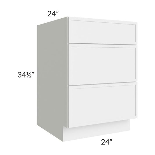 RTA Portland White 24" Drawer Base Cabinet with 1 Decorative End Panel