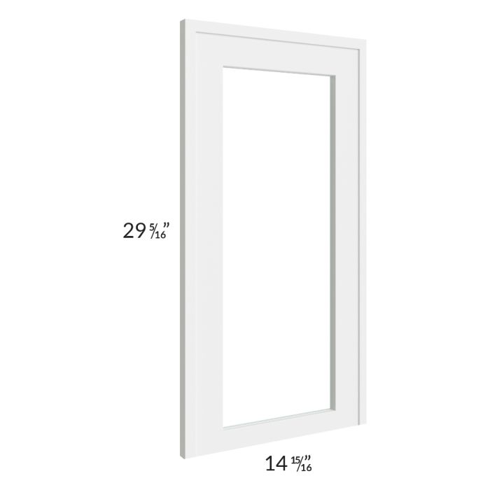 RTA Portland White 24" x 30" Wall Diagonal Corner Glass Door Only with Glass Included