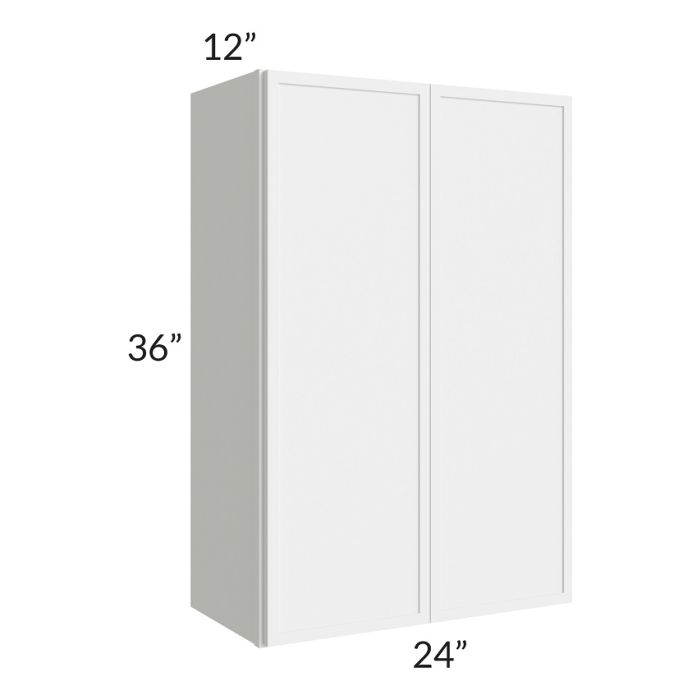 RTA Portland White 24" x 36" Wall Cabinet with 2 Decorative End Panels