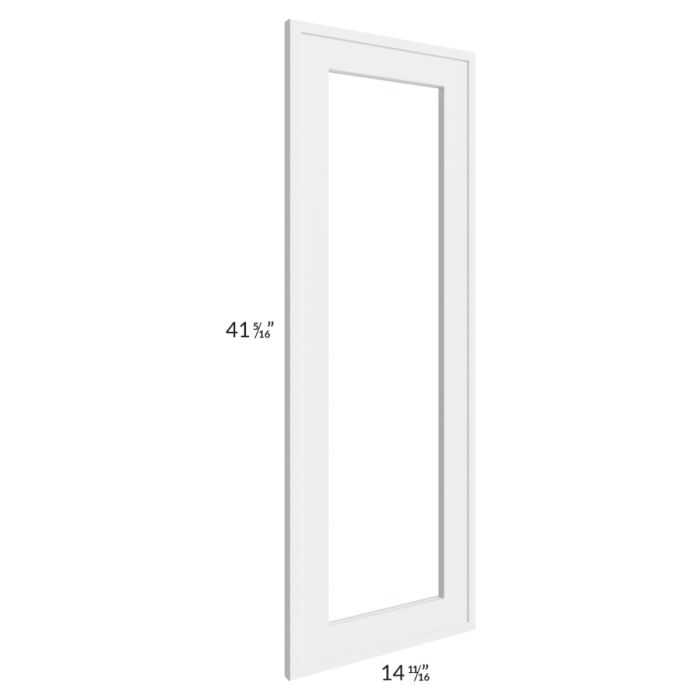 RTA Portland White 24" x 42" Wall Diagonal Corner Glass Door Only with Glass Included