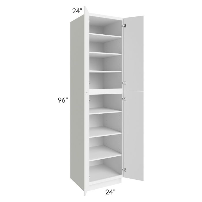 RTA Portland White 24" x 96" Wall Pantry Cabinet with 2 Decorative Panels