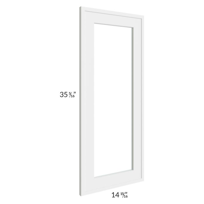 RTA Portland White 27" x 36" x 15" Wall Diagonal Corner Glass Door Only with Glass Included