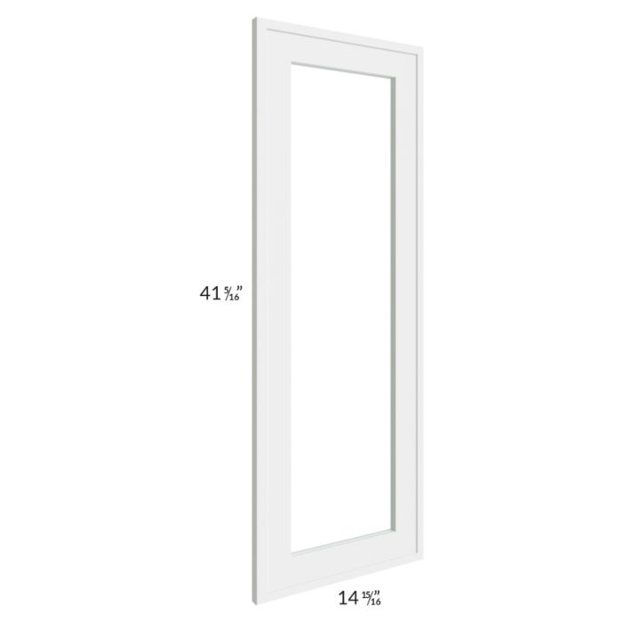 RTA Portland White 27" x 42" x 15" Wall Diagonal Corner Glass Door Only with Glass Included
