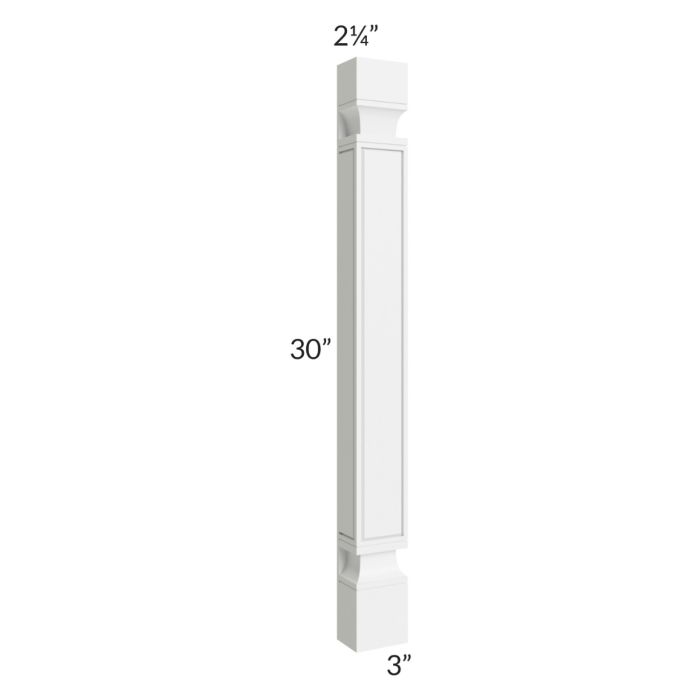 RTA Portland White 3" x 30" Decorative Half Leg