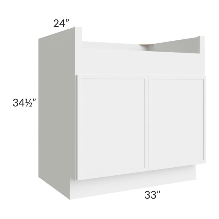 RTA Portland White 33" Farm Sink Base Cabinet