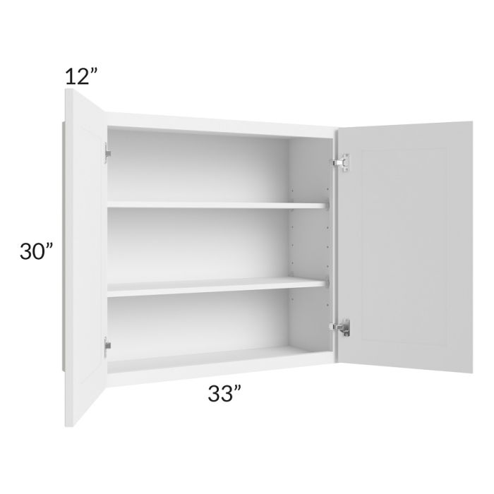 RTA Portland White 33" x 30" Wall Cabinet