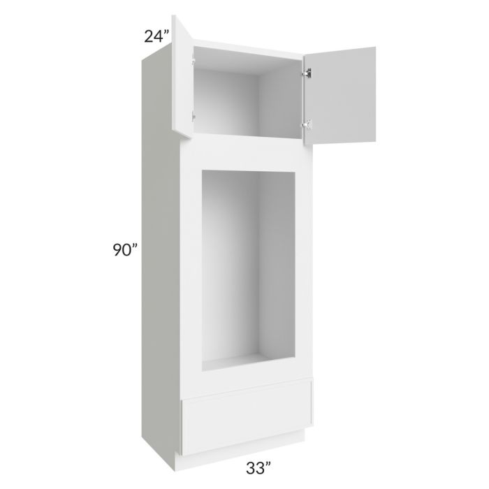 RTA Portland White 33" x 90" Double Oven or Oven/Microwave Cabinet