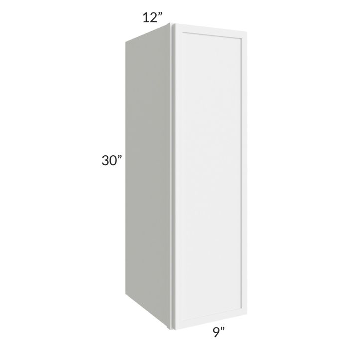 RTA Portland White 9" x 30" Wall Cabinet with 2 Decorative End Panels