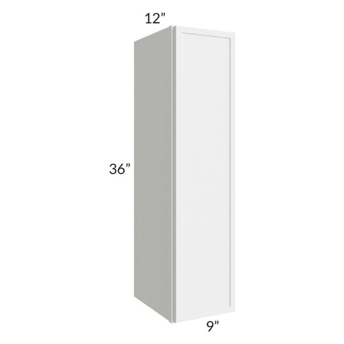 RTA Portland White 9" x 36" Wall Cabinet with 1 Decorative End Panel