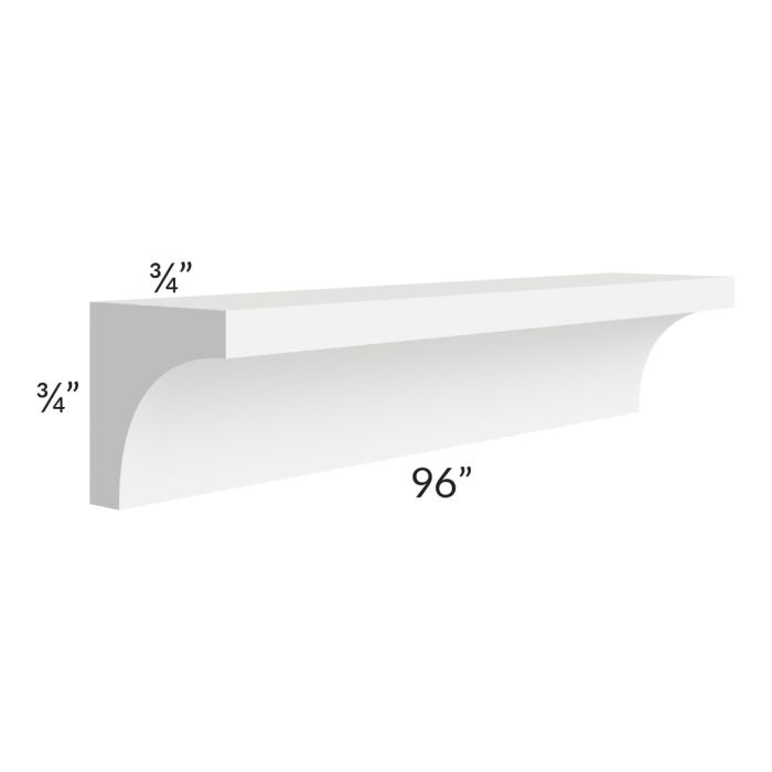 RTA Portland White 96" Inside Corner Molding with Cut Molding in Half (Two Ft Sections)