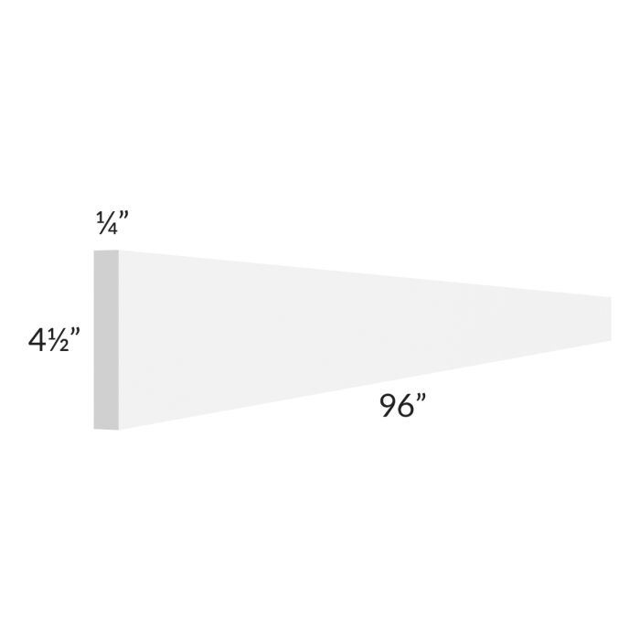 RTA Portland White 96" Toe Kick with Cut Molding in Half (Two Ft Sections)