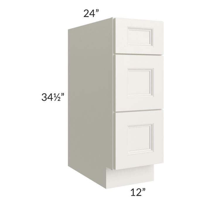 RTA Providence Cream Glaze 12" Drawer Base Cabinet with 2 Decorative End Panels
