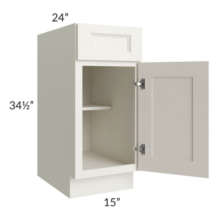 RTA Providence Cream Glaze 15" Base Cabinet with 2 Roll Out Trays