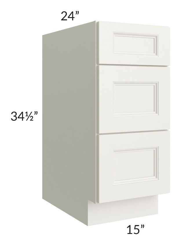 RTA Providence Cream Glaze 15" Drawer Base Cabinet with 1 Decorative End Panel