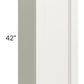 RTA Providence Cream Glaze 15" x 42" Wall Cabinet with 2 Decorative End Panels and Mullion Glass Door