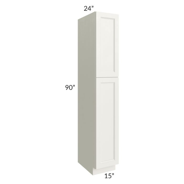 RTA Providence Cream Glaze 15" x 90" Wall Pantry with 1 Decorative End Panel and 4 Roll Out Trays