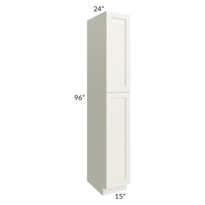 RTA Providence Cream Glaze 15" x 96" Wall Pantry with 3 Roll Out Trays