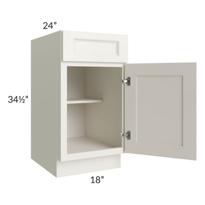 RTA Providence Cream Glaze 18" Base Cabinet with 1 Decorative End Panel