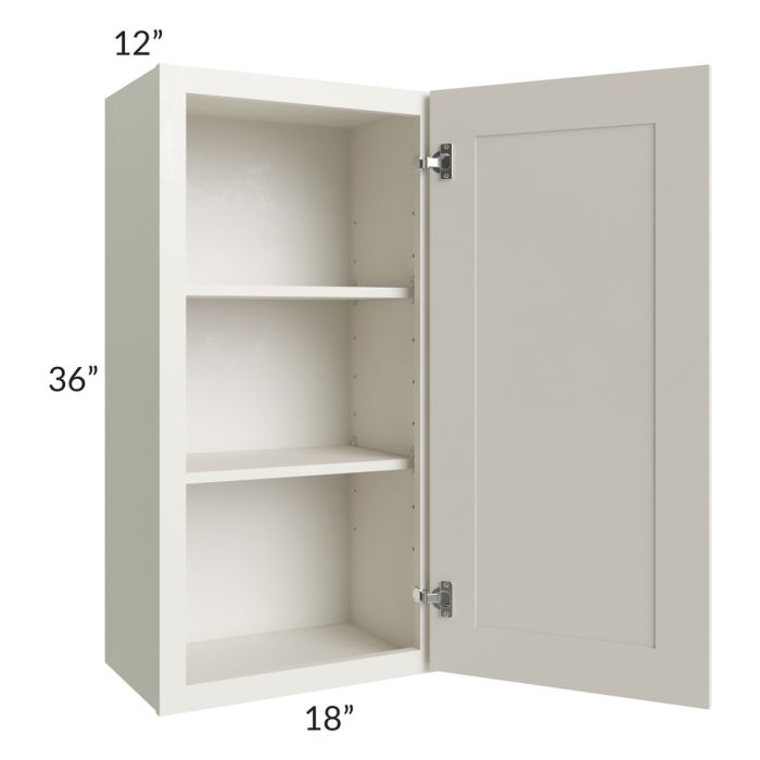 RTA Providence Cream Glaze 18" x 36" Wall Cabinet with 1 Decorative End Panel