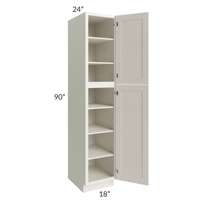 RTA Providence Cream Glaze 18" x 90" Wall Pantry with 4 Roll Out Trays