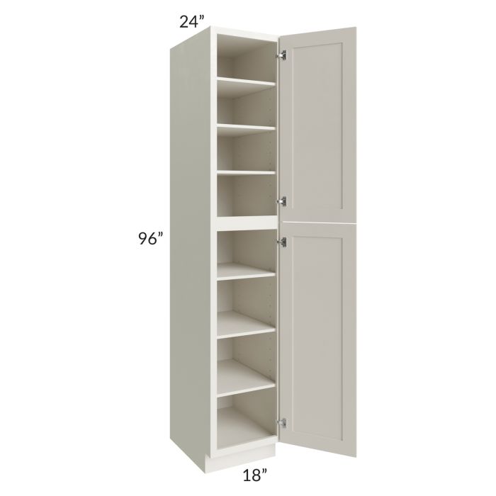 RTA Providence Cream Glaze 18" x 96" Wall Pantry with 1 Decorative End Panel and 2 Roll Out Trays