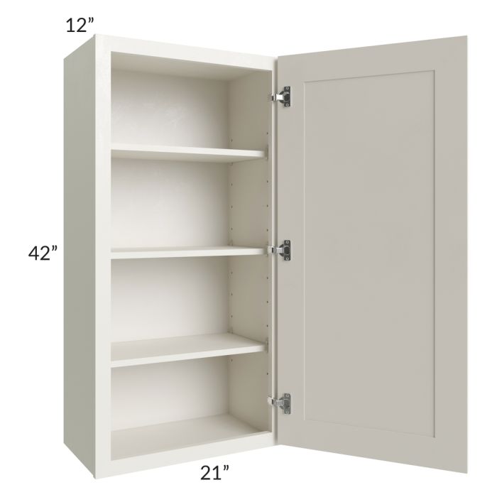 RTA Providence Cream Glaze 21" x 42" Wall Cabinet with 1 Decorative End Panel