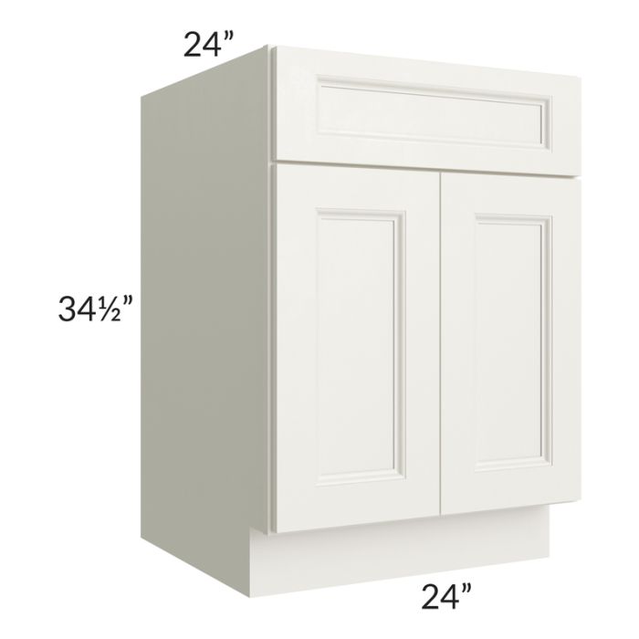 RTA Providence Cream Glaze 24" Base Cabinet with 1 Decorative End Panel and 2 Roll Out Trays