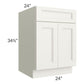 RTA Providence Cream Glaze 24" Base Cabinet with 2 Roll Out Trays