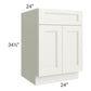 RTA Providence Cream Glaze 24" Sink Base Cabinet