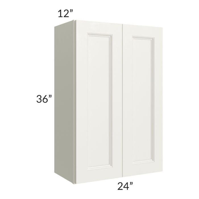 RTA Providence Cream Glaze 24" x 36" Wall Cabinet with 1 Decorative End Panel