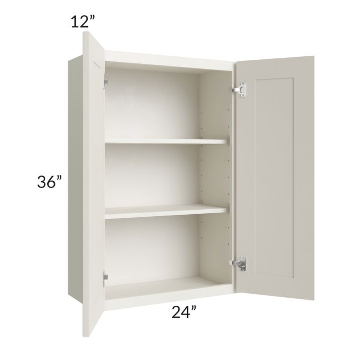 RTA Providence Cream Glaze 24" x 36" Wall Cabinet with 1 Decorative End Panel