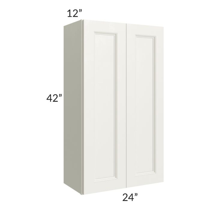 RTA Providence Cream Glaze 24" x 42" Wall Cabinet with Mullion Glass Door