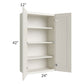 RTA Providence Cream Glaze 24" x 42" Wall Cabinet with Mullion Glass Door