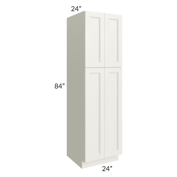 RTA Providence Cream Glaze 24" x 84" Wall Pantry with 1 Decorative End Panel and 4 Roll Out Trays