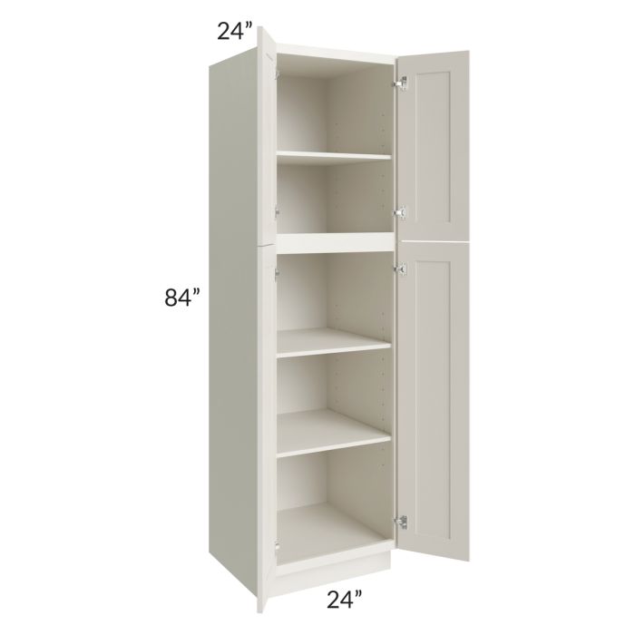 RTA Providence Cream Glaze 24" x 84" Wall Pantry with 1 Decorative End Panel and 4 Roll Out Trays