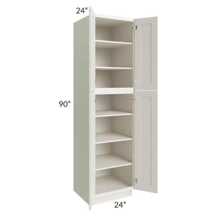 RTA Providence Cream Glaze 24" x 90" Wall Pantry with 1 Roll Out Tray