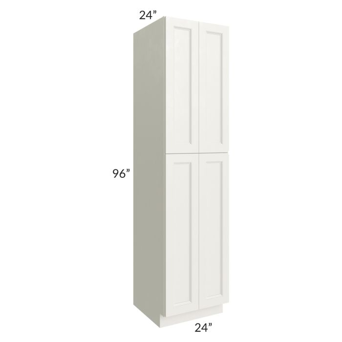 RTA Providence Cream Glaze 24" x 96" Wall Pantry with 1 Decorative End Panel and 3 Roll Out Trays