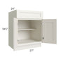 RTA Providence Cream Glaze 27" Base Cabinet with 2 Roll Out Trays