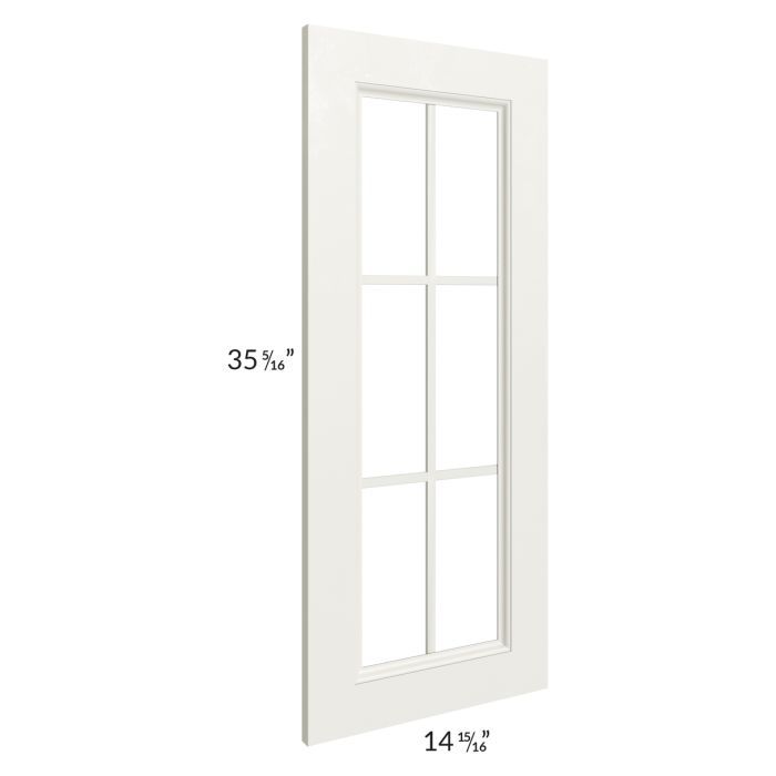 RTA Providence Cream Glaze 27" x 36" x 15" Wall Diagonal Corner Mullion Glass Door Only with Glass Included