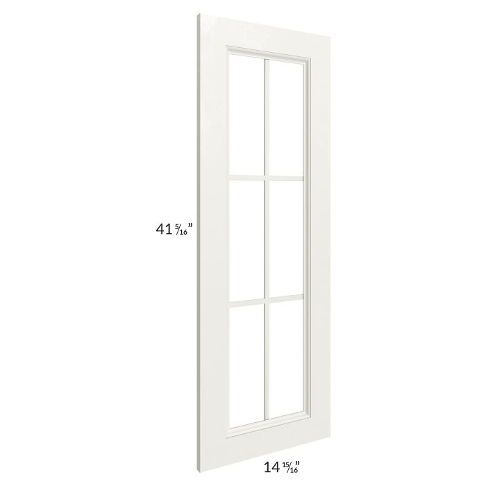 RTA Providence Cream Glaze 27" x 42" x 15" Wall Diagonal Corner Mullion Glass Door Only with Glass Included