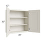 RTA Providence Cream Glaze 30" x 30" Wall Cabinet with 2 Decorative End Panels and Mullion Glass Door