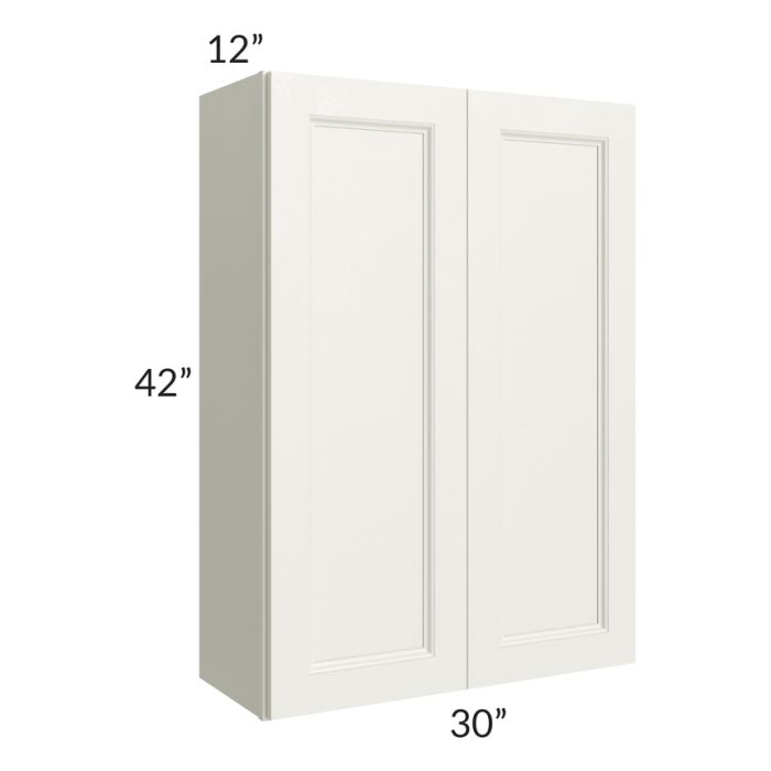 RTA Providence Cream Glaze 30" x 42" Wall Cabinet with 1 Decorative End Panel