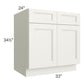 RTA Providence Cream Glaze 33" Base Cabinet with 2 Roll Out Trays